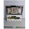 Image 1 : Wooden Plaque With Metal Sign and Wooden Car, 14" By 14"