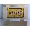 Image 4 : Wooden Display of Miniature Metal Licence Plates 6" By 13"