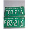 Image 2 : (4) Vintage License Plates- Saskatchewan,  Alberta