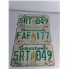 Image 3 : (5) Vintage Saskatchewan License Plates