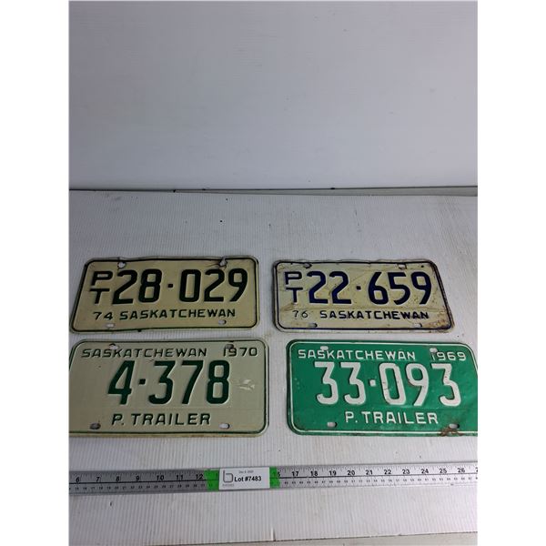 (4) Vintage Saskatchewan License Plate