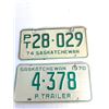 Image 2 : (4) Vintage Saskatchewan License Plate