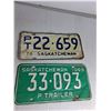 Image 3 : (4) Vintage Saskatchewan License Plate