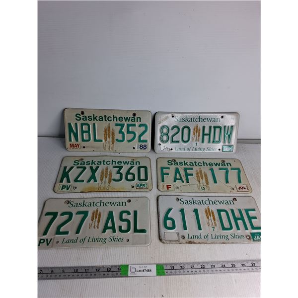 (6) Saskatchewan License Plate