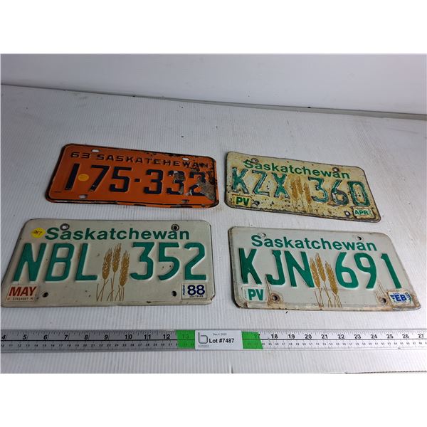 (4) Saskatchewan License Plate
