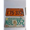 Image 2 : (4) Saskatchewan License Plate