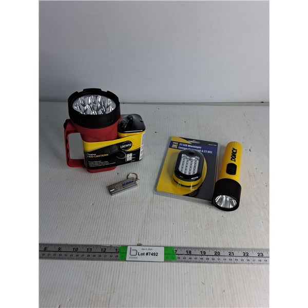 LED Lantern (NIB), LED Worklight (NIB), Dorcy Flashlight