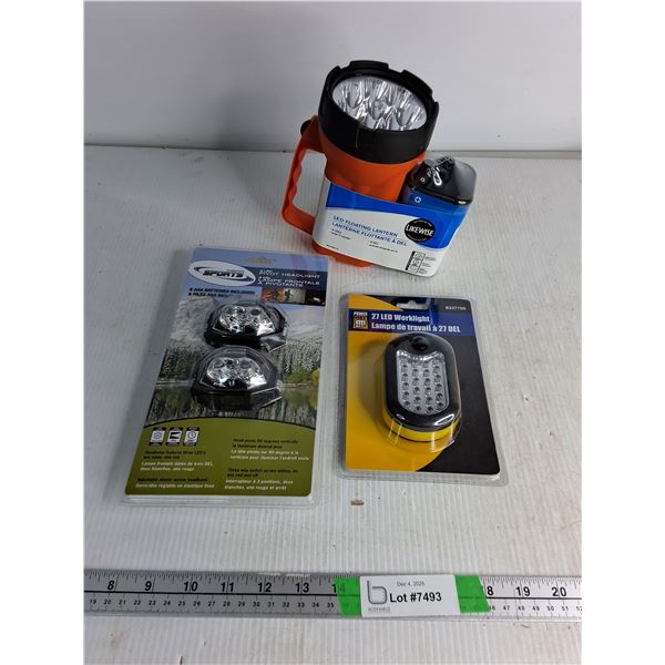 LED Lantern, LED Pilot Headlight, LED Worklight (NIB)