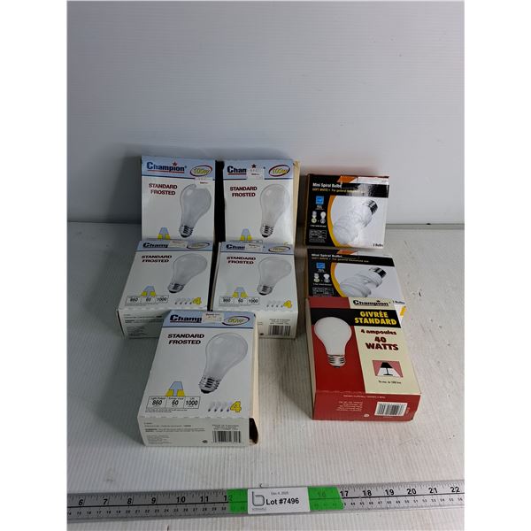 Assorted Lightbulbs- Champion, As is