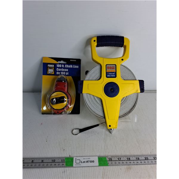 50m Fiberglass Tape & 100ft Chalk Line