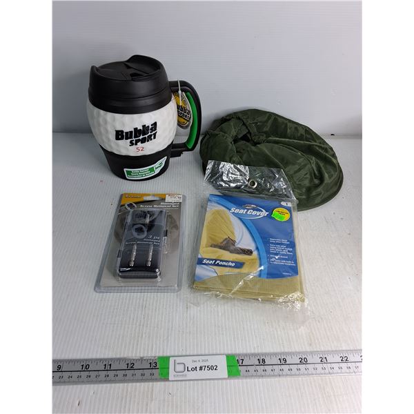 Damaged Screw Removal Set (NIB), Seat Cover, Water Jug