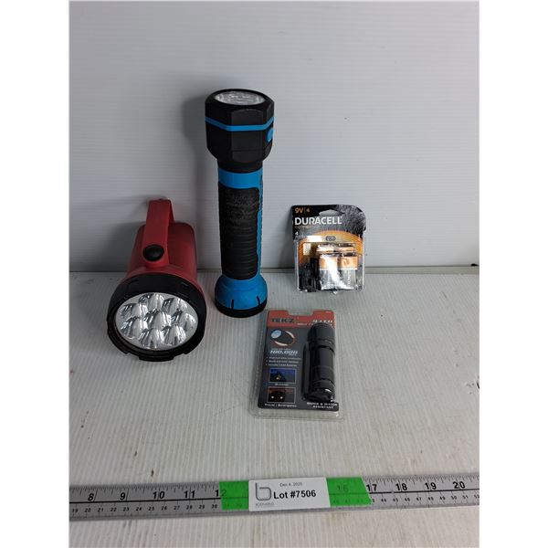 Various Flashlights & Duracell Batteries- As is, Cannot Ship