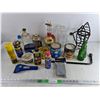 Image 1 : Vintage Glass Bottles, Ice Scraper, Lug Wrench, WD40, Paste Wax, Roof Repair, Misc