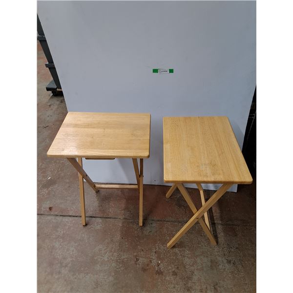 (2)  Folding Wooden Tables 18" x 15" x 26", Cannot Ship