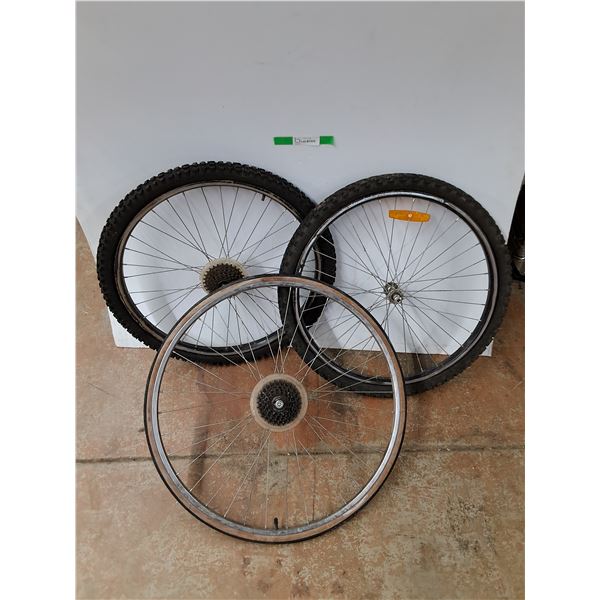 *(3) Bicycle Wheels - 27 x 1 1/4" & 26 x 2.10, Cannot Ship