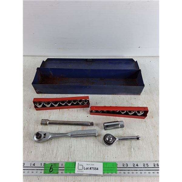 Ratchet Wrenches, Sockets, 6" Extension, Socket Box