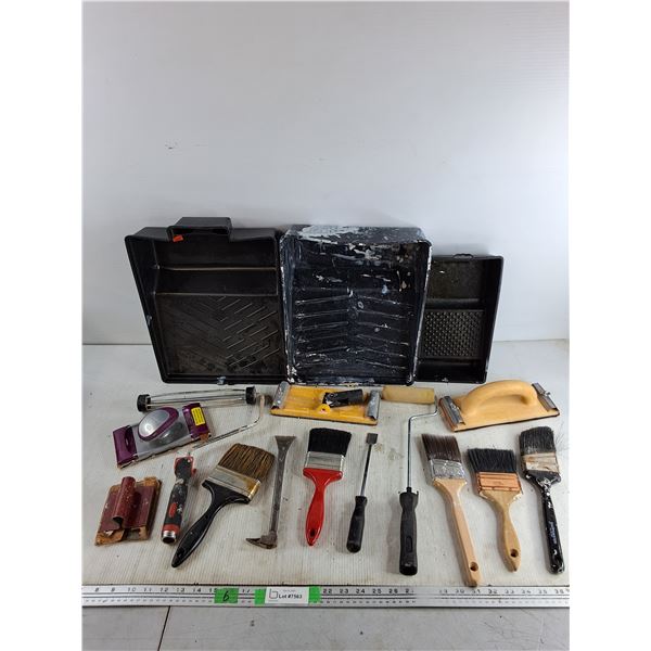Paint Trays, Rollers, Brushes, Sanders, Misc