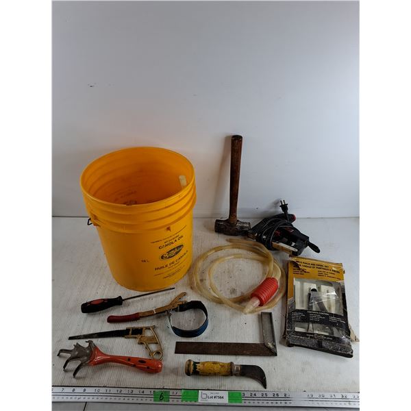 Electric Staplegun - Tested, Strap Wrench, Hole Saw, Punch & Chisel Set, Hammer, Screwdriver, Misc
