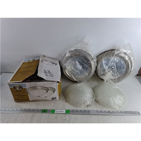 Hampton Bay Twin Pack Flush Mount Fixture - New