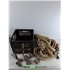 Image 1 : 28' Thick Braided Rope, Milk Crate, Anchor Shackles, Misc