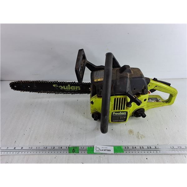 Poulan 2150 Gas Powered Chainsaw, Has Compression, As Is , Pickup Only