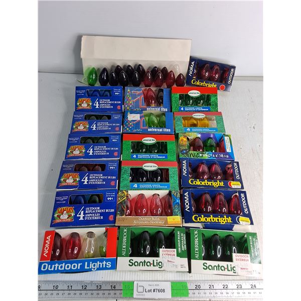 Assorted Outdoor Christmas Lightbulbs- Santas Trim Shoppe, Universal Lites, Colorbright