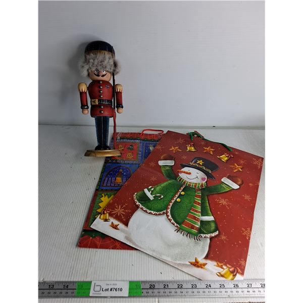 Christmas Nutcracker, (2) Christmas Gift bag