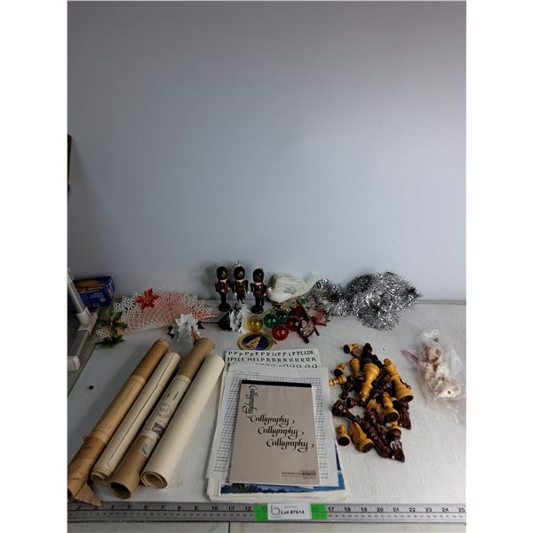 (2) Vintage Univerity Of Saskatchewan Diploma, Christmas Tree Ornaments, Calligraphy Notebook