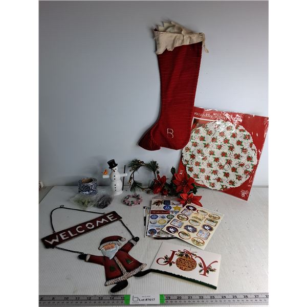 Christmas Metal hanging Decor, Christmas Stickers, Stocking