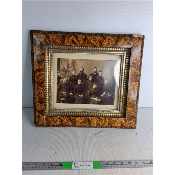 Vintage Family Photo, Plastic Frame, 18" By 15.5"