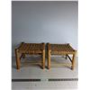 Image 1 : (2)Wooden Foot Stool- H 9", L 10.5" W 11.5"