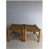 Image 2 : (2)Wooden Foot Stool- H 9", L 10.5" W 11.5"