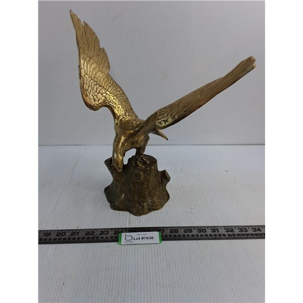 Brass Eagle Ornament - 13" Wingspan, 14" High