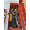 Image 3 : Mastercraft Metal Tool Box - 16x6x7" -  w/Assorted Tools (Wrenches, Drivers, Bits, Saw, Misc.)