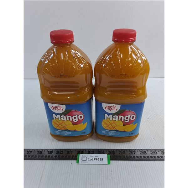 (2) Sealed Sun Tropics 1.89 Litre Plastic Bottles of Mango Juice (Best Before June 8, 2026)