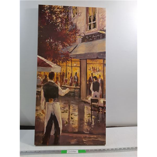 Reproduction Wall Art "5th Ave Cafe"  18" x 36" - Cannot Ship
