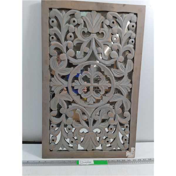 Wall Mirror, Wood Frame Approx 27"x17" - Cannot Ship