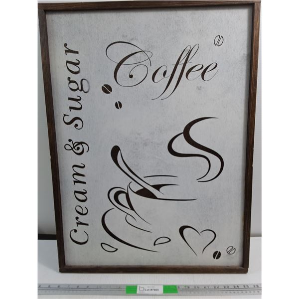 Wooden Wall Art Coffee Sign Approx 27"x20"- Cannot Ship