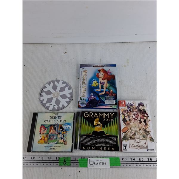 The Little Mermaid DVD, The Disney Song Collection, Grammy 2020 CDs, Nintendo Switch Cafe Enchante