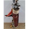 Image 2 : *Vintage Golf Club Bag 34" x 8", (13) Vintage Golf Clubs, Cannot Ship