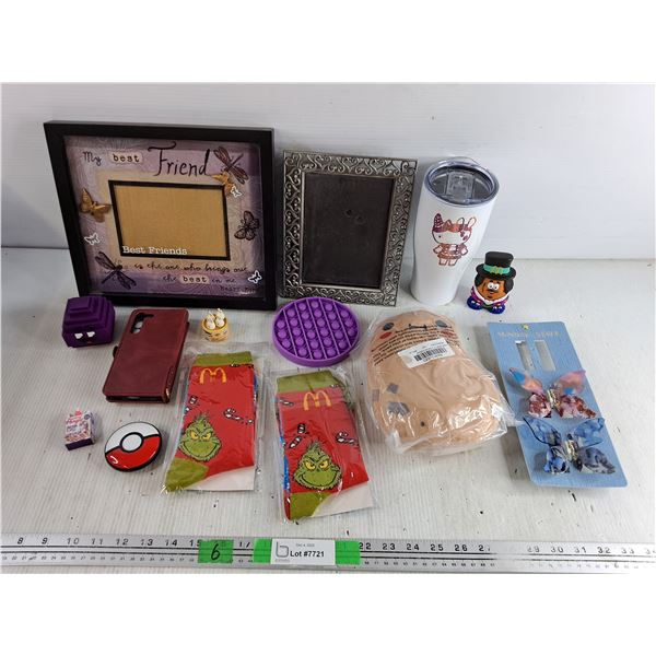 Picture Frames, Pop It Toy, McDonald's Christmas Socks, Butterfly Hair Clips, Phone Case, Cup, Misc