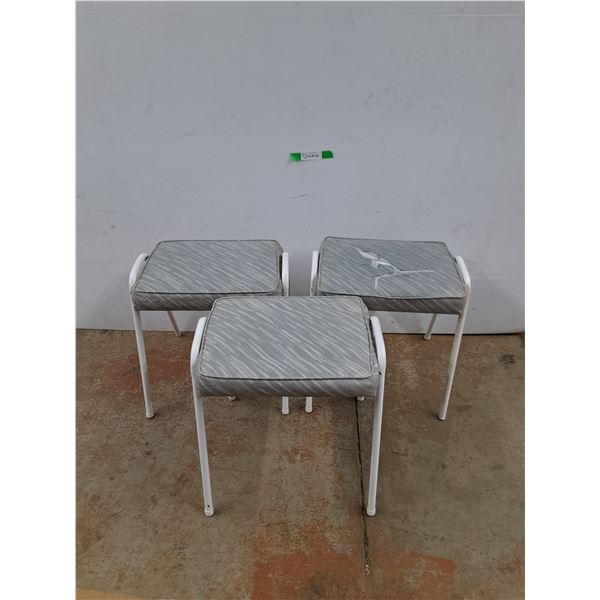 *(3) Footstools - Some Damage 17" x 12" x 17", Cannot Ship