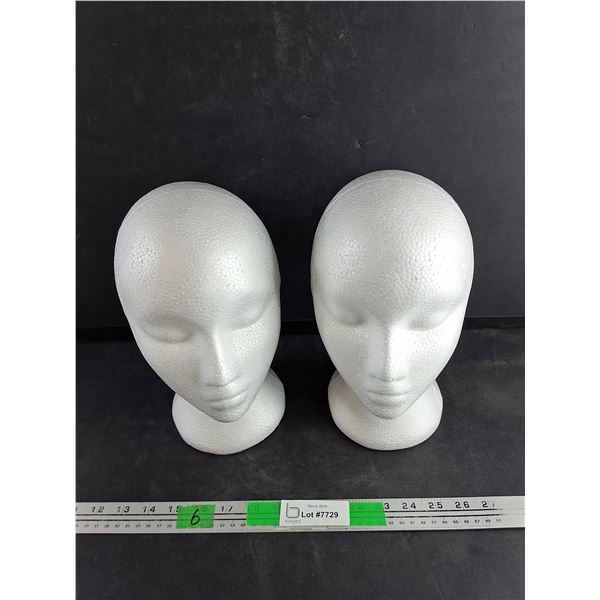 (2) Foam Mannequin Heads