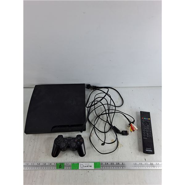 Sony Playstation 3, DualShock 2 Joystick, Remote, Cords - Powers On, As Is
