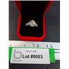 Image 1 : ^ 3 Ct GRA Certified Moissanite Stone w/74 Cubic Zirconia in Sterling Silver Band - Size 7.25