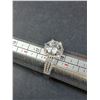 Image 4 : ^ 3 Ct GRA Certified Moissanite Stone w/74 Cubic Zirconia in Sterling Silver Band - Size 7.25