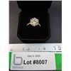 Image 1 : ^ 5 Ct GRA Certified Moissanite Stone w/14 Cubic Zirconia Set in Sterling Silver - Size 7