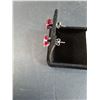 Image 2 : ^ 4 Ct Synthetic Round Rubies Set in Sterling Silver Stud Earrings Set