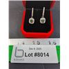 Image 1 : ^ 1 Ct GRA Certified Moissanite Stones Bluish Green Color w/50 Cubic Zirconia Set in Sterling Silver