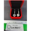 Image 1 : ^ 4 Ct GRA Certified Moissanite Stones Set in Tear Drop Earring w/34 Cubic Zirconia Set in Sterling 